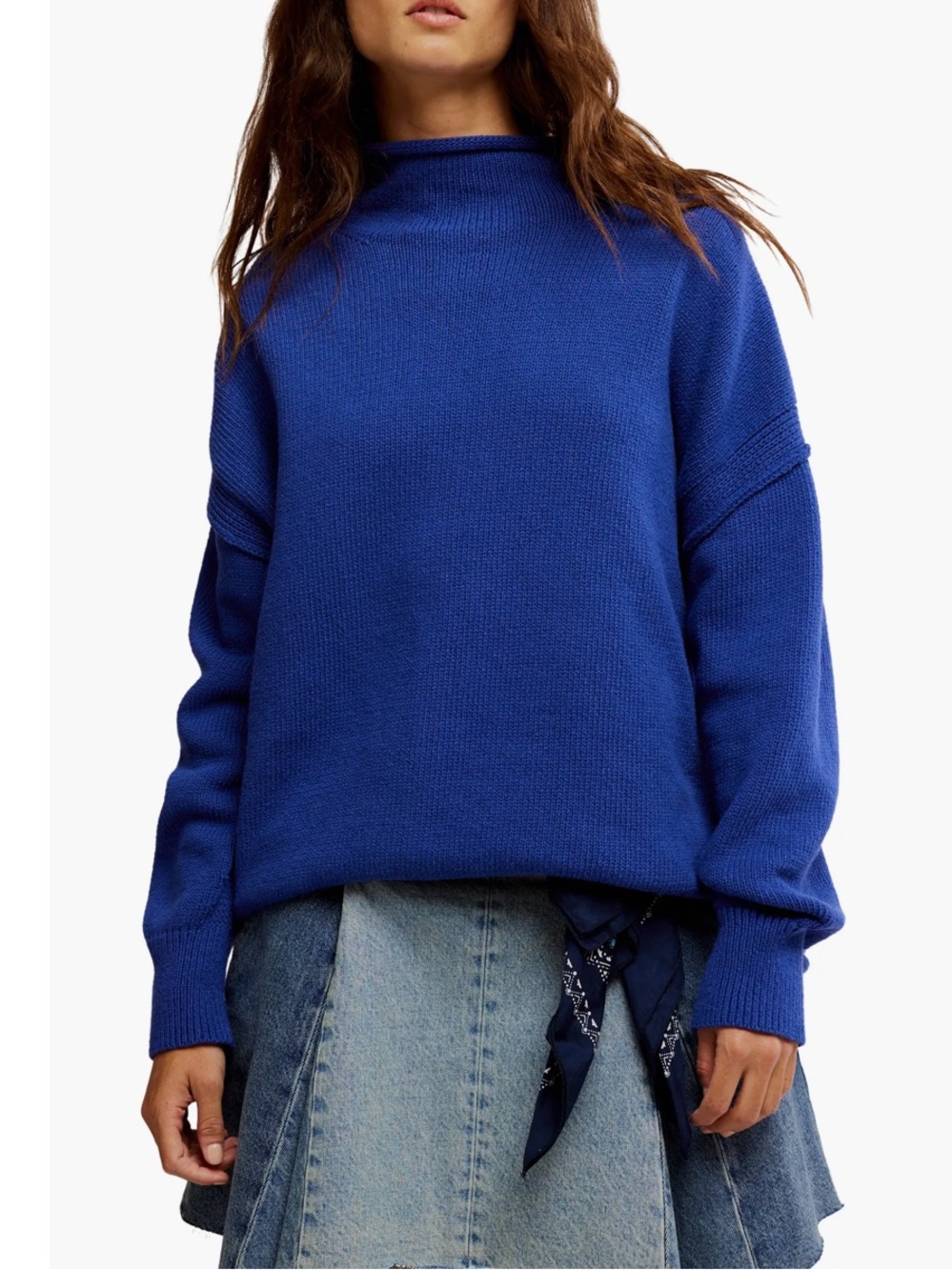 Free People We The Free Torres Sweater in Skipper Blue XS